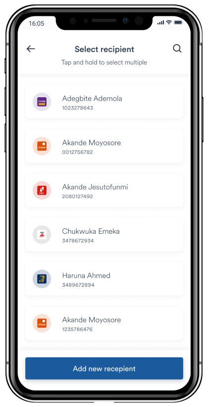 ADD / SELECT RECEIVERS ADD / SELECT RECEIVERS